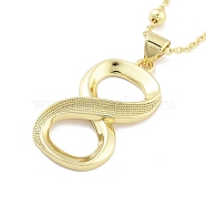 Brass Pendants Necklace, Hollow Theme, Infinity, 17.80 inch(452mm)(NJEW-B101-02G-01)