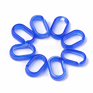 Acrylic Linking Rings, Quick Link Connectors, Imitation Gemstone Style, For Cable Chains Making, Oval, Blue, 18.5x11.5x5mm, Inner Measure: 14x7mm, about 1130pcs/500g(OACR-T008-05C)