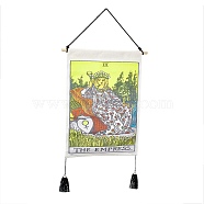 Polyester Decorative Wall Tapestrys, for Home Decoration, with Wood Bar, Nulon Rope, Plastic Hook, Rectangle with Tarot Pattern, The Empress III, 670x348x1.20mm(AJEW-C024-01C)