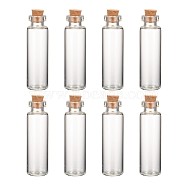 Glass Jar Glass Bottle for Bead Containers, with Cork Stopper, Wishing Bottle, Clear, 60x16mm, Bottleneck: 10mm in diameter, Capacity: 8ml(0.27 fl. oz)(CON-E008-60x16mm)