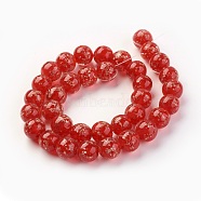 Handmade Gold Sand Lampwork Beads Strands, Luminous, Round, Red, 10mm, Hole: 1.2mm, about 40pcs/strand, 14.3 inch(38cm)(LAMP-P051-L02-10mm)