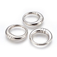 CCB Plastic Pendants, Ring, Platinum, 36x3~6.5mm, Hole: 1mm(CCB-P008-09)