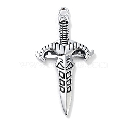 Alloy Enamel Big Pendants, Sword Shapes, Antique Silver, 54x28x4mm, Hole: 3mm(ENAM-S020-01)