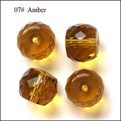 Imitation Austrian Crystal Beads, Grade AAA, Faceted, Drum, Goldenrod, 10x8mm, Hole: 0.9~1mm(SWAR-F064-10x8mm-07)