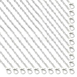 Iron Cable Chain Necklace Making, with Lobster Claw Clasps, Unwelded, Silver, 17-3/4 inch(45cm)(MAK-YW0001-12)