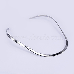 201 Stainless Steel Choker Necklaces, Rigid Necklaces, Stainless Steel Color, 130x6 inch(15cm)(NJEW-O094-04)