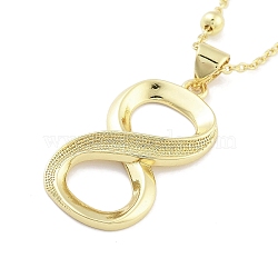 Brass Pendants Necklace, Hollow Theme, Infinity, 17.80 inch(452mm)(NJEW-B101-02G-01)