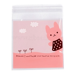 Rectangle OPP Self-Adhesive Cookie Bags, for Baking Packing Bags, Cat Pattern, 13x9.9x0.01cm, about 95~100pcs/bag(OPP-I001-A12)