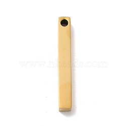 Vacuum Plating 201 Stainless Steel Pendants, Cuboid Charms, Golden, 40x5.5x5.5mm, Hole: 3mm(STAS-K250-30G)