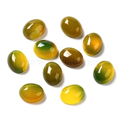 Natural Agate Cabochons, Dyed & Heated, Oval, 10x8x4mm(G-P521-03B-02)