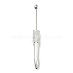 Plastic Ball-Point Pen, Rhinestone Beadable Pen, for DIY Personalized Pen with Jewelry Bead, Silver, 144x14.5mm(OFST-E003-01A)