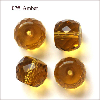 Imitation Austrian Crystal Beads, Grade AAA, Faceted, Drum, Goldenrod, 10x8mm, Hole: 0.9~1mm