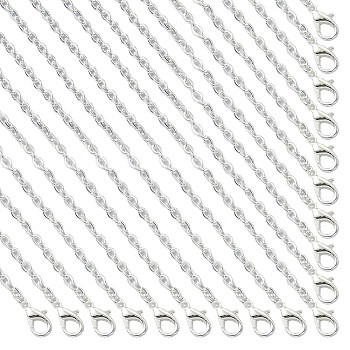 Iron Cable Chain Necklace Making, with Lobster Claw Clasps, Unwelded, Silver, 17-3/4 inch(45cm)