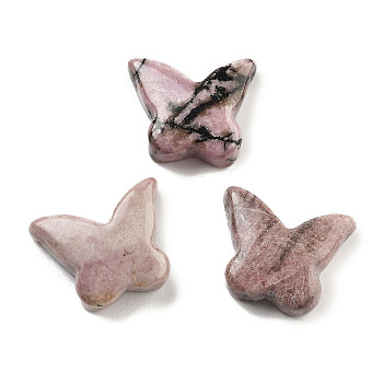 Natural Rhodonite Pendants, Butterfly Charms, 19.5x15x5.5mm, Hole: 1mm