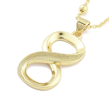 Brass Pendants Necklace, Hollow Theme, Infinity, 17.80 inch(452mm)