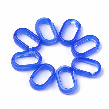 Acrylic Linking Rings, Quick Link Connectors, Imitation Gemstone Style, For Cable Chains Making, Oval, Blue, 18.5x11.5x5mm, Inner Measure: 14x7mm, about 1130pcs/500g