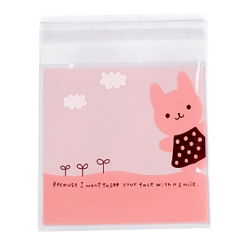 Rectangle OPP Self-Adhesive Cookie Bags, for Baking Packing Bags, Cat Pattern, 13x9.9x0.01cm, about 95~100pcs/bag