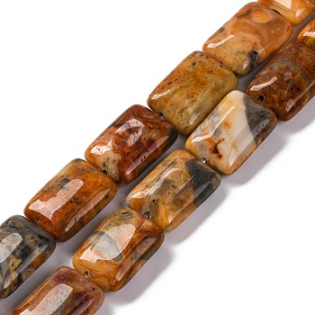 Natural Crazy Agate Beads Strands, Rectangle, 18x13.5x5.5mm, Hole: 1.2mm, about 22pcs/strand, 15.75 inch(40cm)