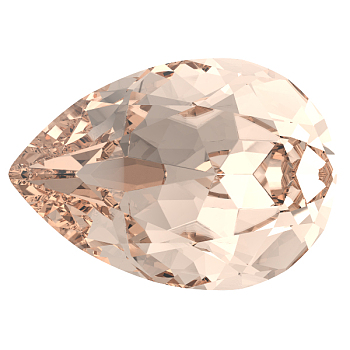 Preciosa&reg MAXIMA Crystal Fancy Stones, Czech Crystal, 435 16 301 Baroque Pear, Dura Foiling, 90300 Light Peach, 18x13mm