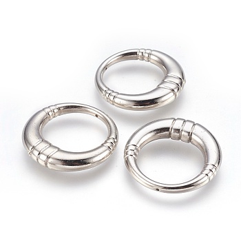 CCB Plastic Pendants, Ring, Platinum, 36x3~6.5mm, Hole: 1mm
