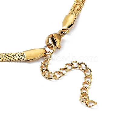 304 Stainless Steel Herringbone Chain Necklaces(NJEW-P282-02G)-4
