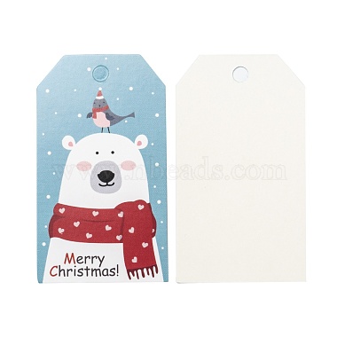 Rectangle Christmas Theme Kraft Paper Cord Display Cards(CDIS-K003-02G)-4