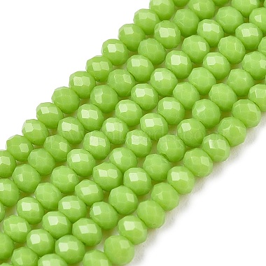 Yellow Green Rondelle Glass Beads