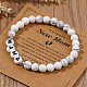 Glass Imitation Howlite Beads Stretch Bracelets for Mother's Day Gift(BL3768)-1