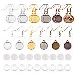 DIY Blank Dome Alloy Dangle Earrings Making Kit, Mixed Color, 11.5~19x11.5~18x0.5~4mm(DIY-GA0006-84)