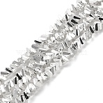 Electroplate Glass Beads Strands, Triangle, Silver, 4~4.5x4~4.5x3~3.5mm, Hole: 0.8mm, about 113~126pcs/strand, 11.02~14.57 inch(28~37cm)(X-EGLA-D030-16A-06)