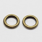 Alloy Soldered Closed Jump Rings, Round, Antique Bronze, 18 Gauge, 7x1mm, Hole: 4.5mm, Inner Diameter: 4mm(X-PALLOY-P119-04AB)