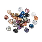 Electroplate Transparent Glass Beads, Conch, Mixed Color, 13.5x12x5mm, Hole: 1.2mm(EGLA-L047-05B)