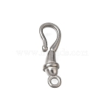 304 Stainless Steel Hook Clasps, Stainless Steel Color, 14x5x3mm, Hole: 1.2mm(SA-CBACB61-14P)