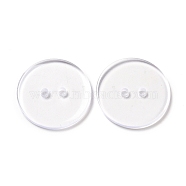 Lucid Round 2-hole Shirt Button, Resin Button, Clear, about 23mm in diameter, hole: 1.5mm, about 200pcs/bag(BRB1B3L)
