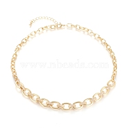 Brass Cable Chains Necklaces, with Clear Cubic Zirconia and Lobster Claw Clasps, Textured, Long-Lasting Plated, Golden, 16.93 inch(43cm)(NJEW-I235-04G)