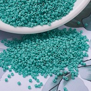 MIYUKI Delica Beads, Cylinder, Japanese Seed Beads, 11/0, (DB0759) Matte Opaque Turquoise Green, 1.3x1.6mm, Hole: 0.8mm, about 2000pcs/10g(X-SEED-J020-DB0759)
