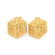 Hexagon 304 Stainless Steel Ear Studs, Stud Earrings for Women, Golden, 23x20mm(EJEW-L290-019G)