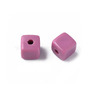 Opaque Acrylic Beads, Cube, Flamingo, 12.5x12.5x12.5mm, Hole: 3.5mm, about 263pcs/500g(MACR-S373-141-A12)