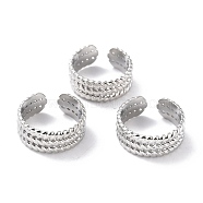 304 Stainless Steel Finger Rings, Cuff Rings, Long-Lasting Plated, Textured, Stainless Steel Color, US Size 6 3/4(17.1mm), 8mm(RJEW-L102-40P)