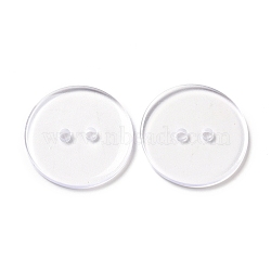 Lucid Round 2-hole Shirt Button, Resin Button, Clear, about 23mm in diameter, hole: 1.5mm, about 200pcs/bag(BRB1B3L)