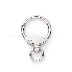 Alloy Swivel Spring Gate Clasps, for Bag Making, Platinum, 47x29x3.5mm(PW-WG35344-02)