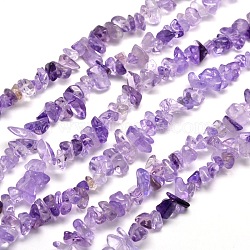 Natural Amethyst Chip Bead Strands, 5~8x5~8mm, Hole: 1mm, about 31.5 inch(X-G-M205-58)