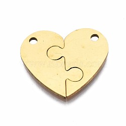 201 Stainless Steel Pendants, Heart, Golden, 20x23x1.5mm, Hole: 2mm(STAS-N095-087G)