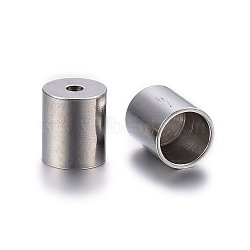 304 Stainless Steel Cord Ends, End Caps, Column, Stainless Steel Color, 7x6mm, Hole: 1.5mm, Inner Diameter: 5mm(STAS-H467-09P-5mm)