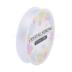 Elastic Crystal Thread, Stretchy String Bead Cord, for Beaded Jewelry Making, Clear, 0.7mm, about 16.4 yards(15m)/roll(EW-S003-0.7mm-01-A)