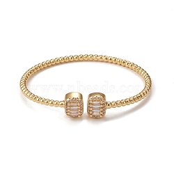 Rack Plating Brass Micro Pave Cubic Zirconia Bangle, Real 18K Gold Plated, Long-Lasting Plated, Cadmium Free & Lead Free, Real 18K Gold Plated, Inner Diameter: 2-1/4 inch(5.55cm)(BJEW-E071-30G)
