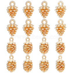 16Pcs 2 Styles Brass Charms, Pine Cone, Real 18K Gold Plated, Real 18K Gold Plated, 12x7~8x7mm, Hole: 1~2mm, 8pcs/style(KK-BC0010-11)