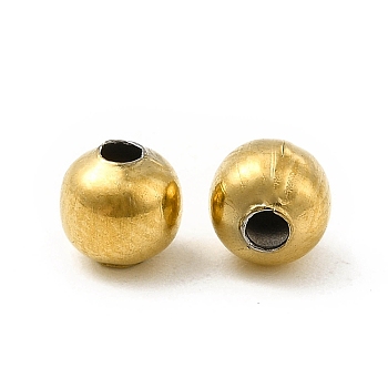 304 Stainless Steel Round Beads, Golden, 5x4.5mm, Hole: 1.6mm