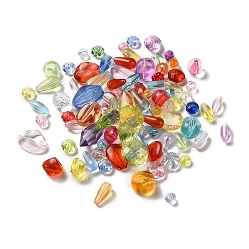 Transparent Acrylic Beads, Mixed Shapes, 6~19.5x6~13.5x4~11.5mm, Hole: 1.2~4.5mm, about 1150pcs/500g