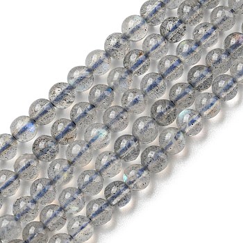 Natural Labradorite Beads Strands, Round, 3mm, Hole: 0.6mm, about 124pcs/strand, 15.35 inch(39cm)